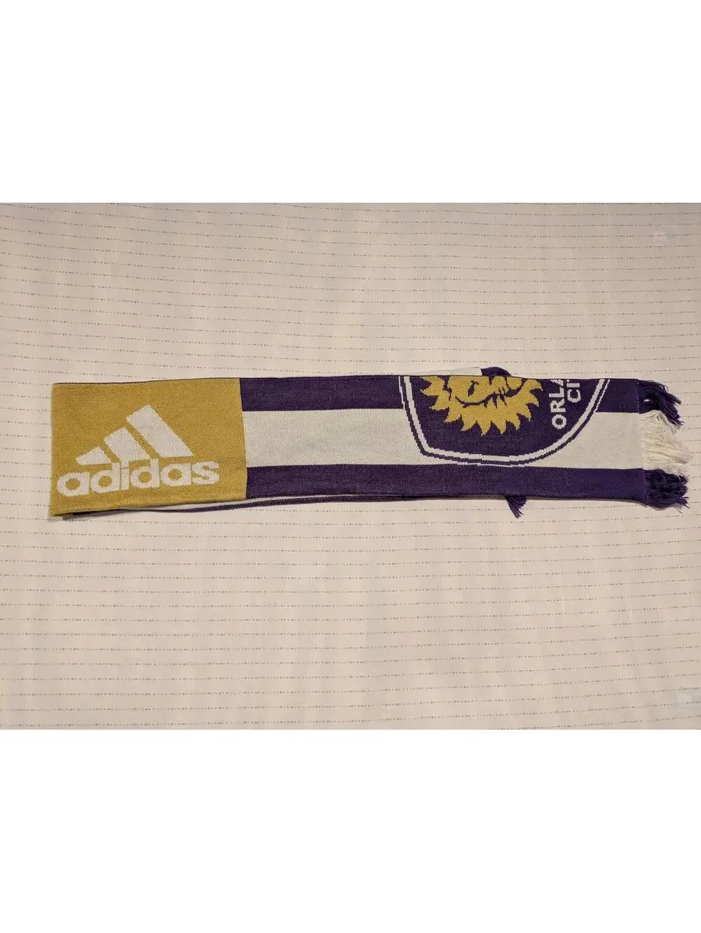 Adidas Orlando City Sc Jacquard Scarf Gold & Purple One Size
